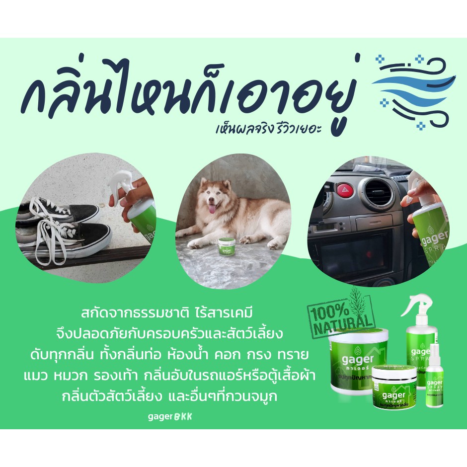 Gager กาเจอร์ สเปรย์ดับกลิ่นฉี่แมว สุนัข ดับกลิ่นตัวสัตว์เลี้ยงทุกชนิด60ml