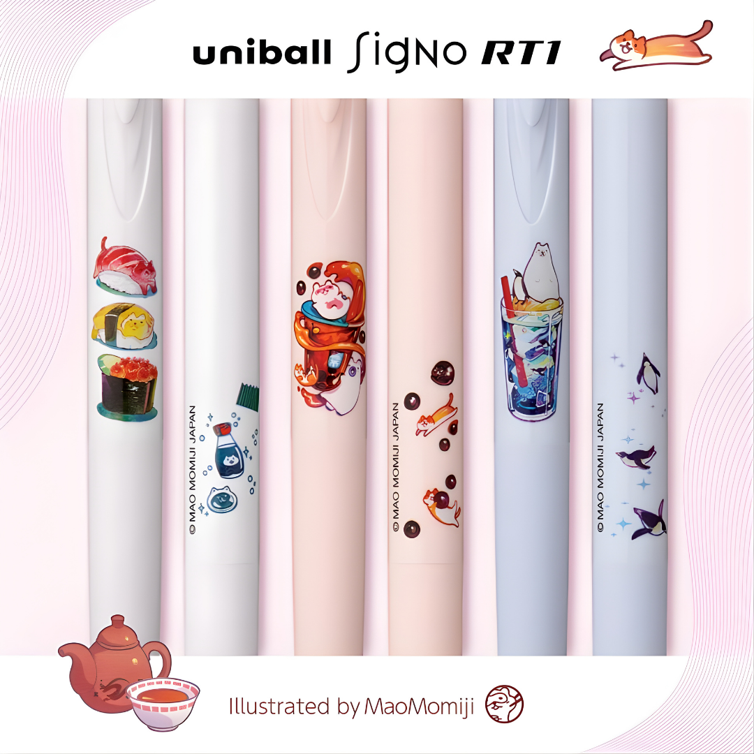UNI Ball ปากกาเจล SIGNO RT1 Limited Mao Momiji หัวขนาด 0.5mm 0.38mm หมึกสีน้ำเงิน พร้อมส่ง