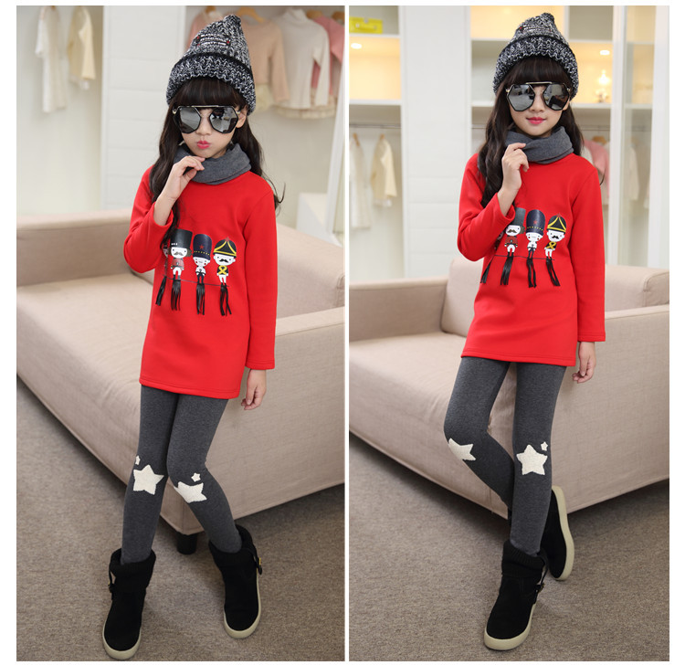 P30541พร้อมส่ง เลกกิ้งเด็กสีเทาเข้ม แต่งรูปดาว