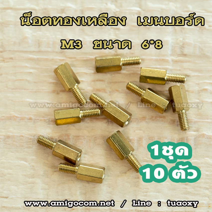 น็อตทองเหลือง สำหรับรองเมนบอร์ดคอมพิวเตอร์