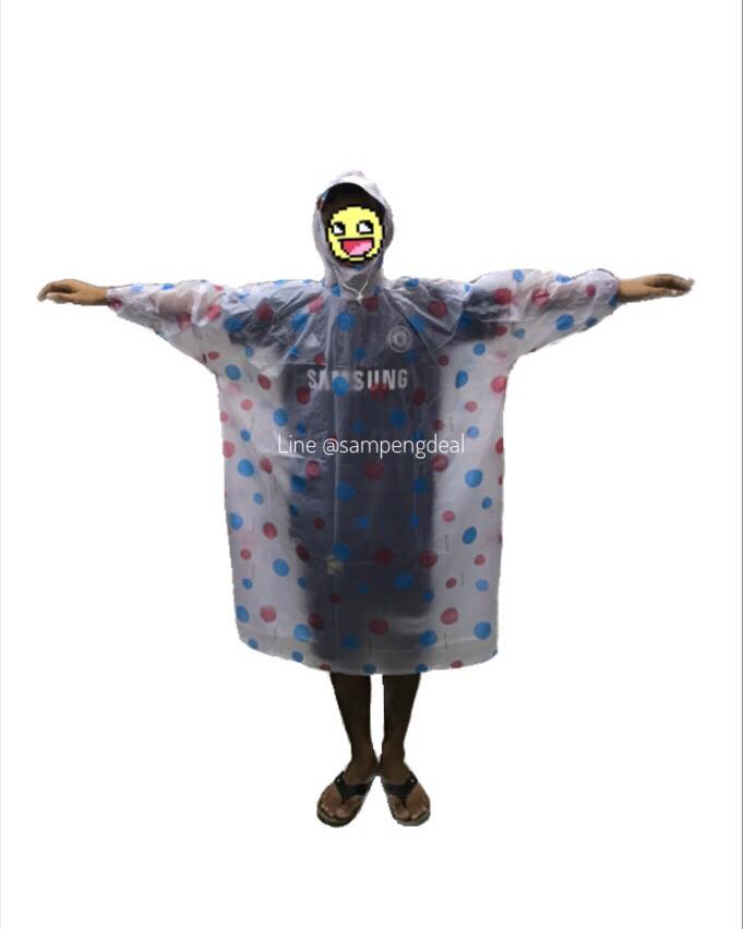เสื้อกันฝนลายลูกโป่งมีแก๊ปหน้า