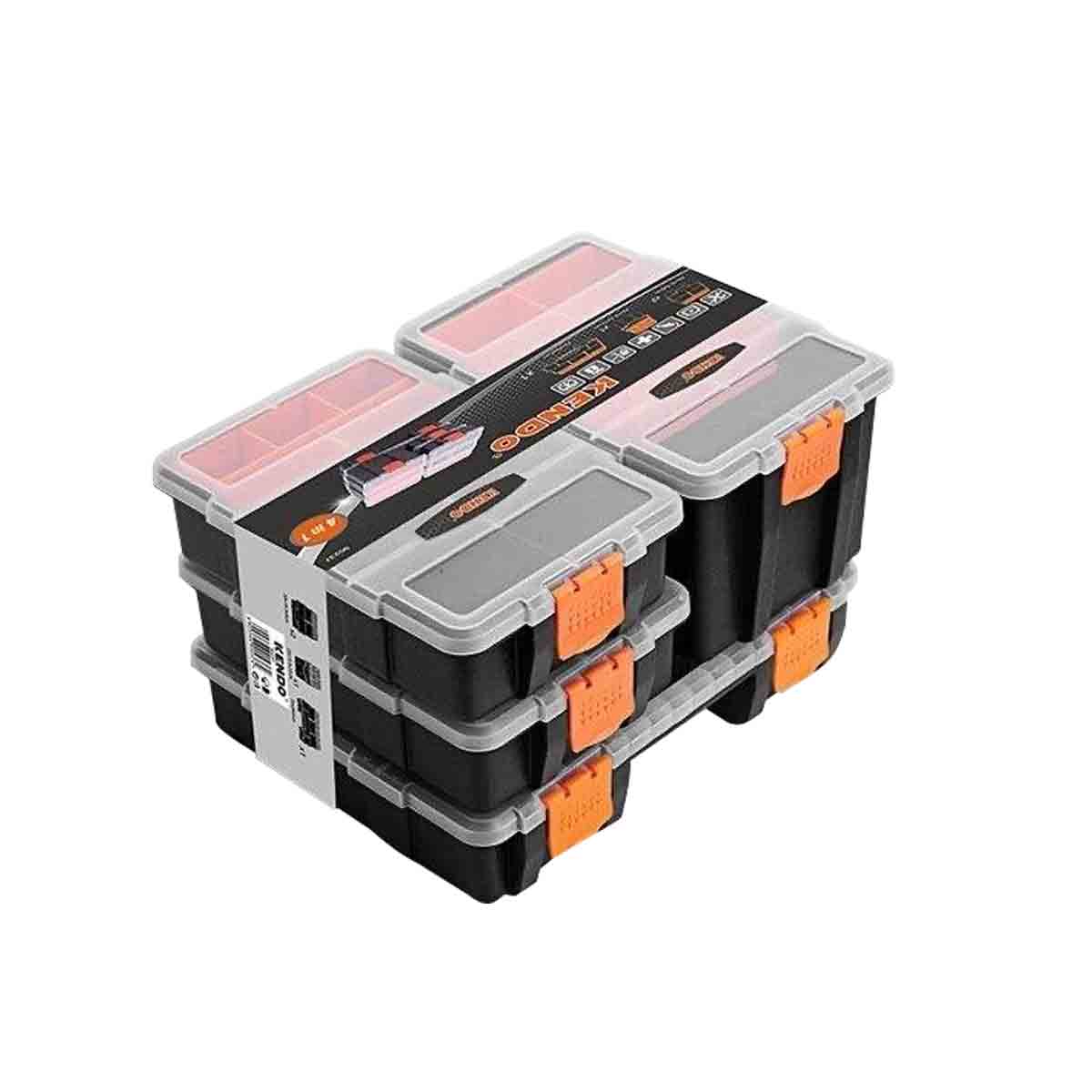 KENDO 90237 กล่องเครื่องมือพลาสติก 4 ชิ้น/ชุด