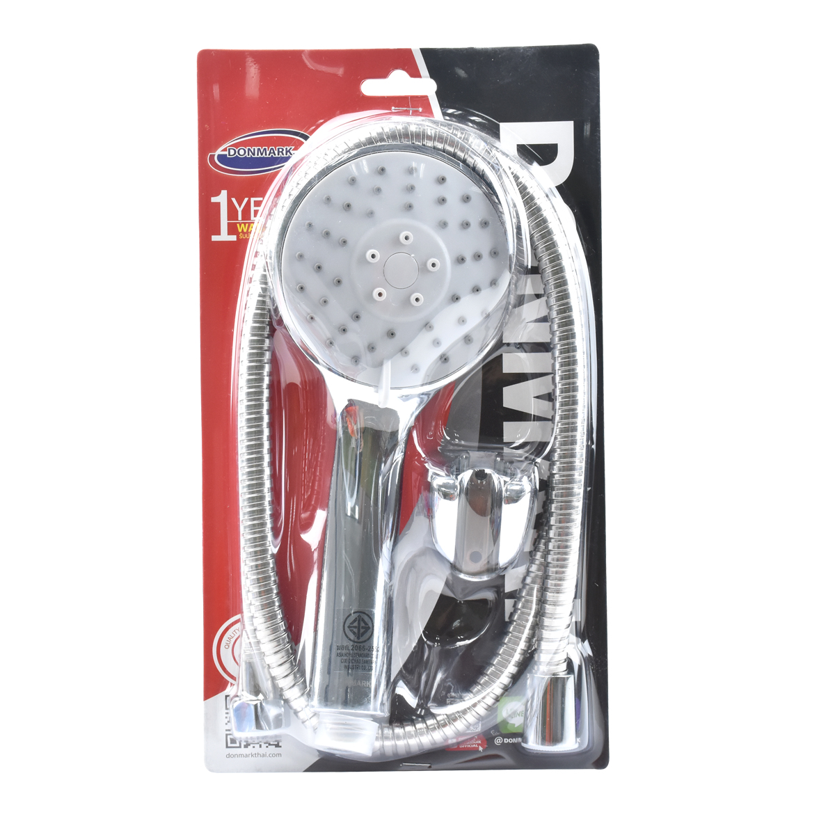 DONMARK ฝักบัวอาบน้ำปรับได้ 3 จังหวะพร้อมสายโครเมี่ยม SL-3791