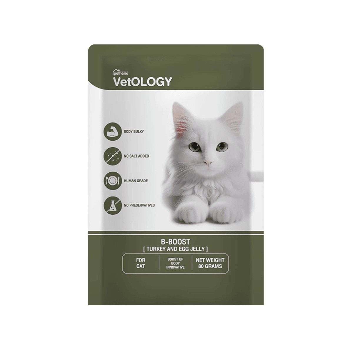 VetOLOGY อาหารเปียกแมว สูตรครบถ้วน เหมาะกับทุกช่วงวัย [80g] | อาหารแมวเกรดพรีเมียม โปรตีนสูง ย่อยง่าย