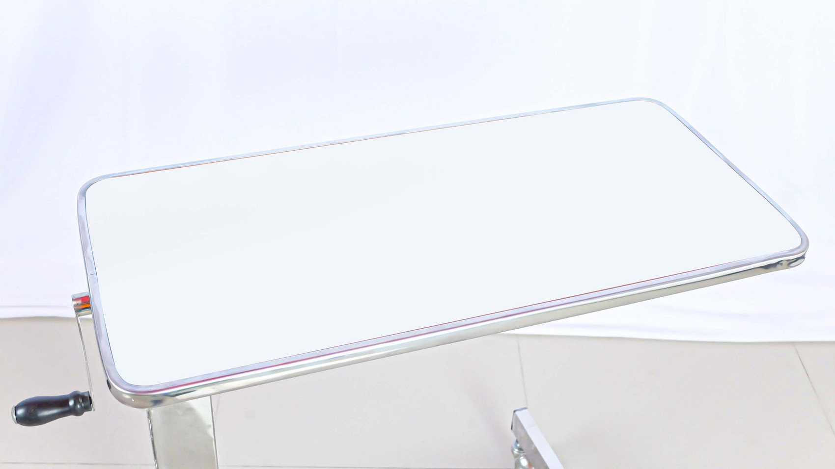 โต๊ะคร่อมเตียงสแตนเลส ขอบสแตนเลส PS38 (Best Seller)