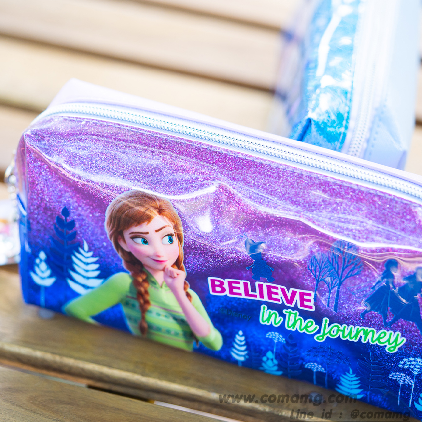 กระเป๋าดินสอเอลซ่า&อันนา หนังแก้วกากเพรช ทรงสี่เหลี่ยม