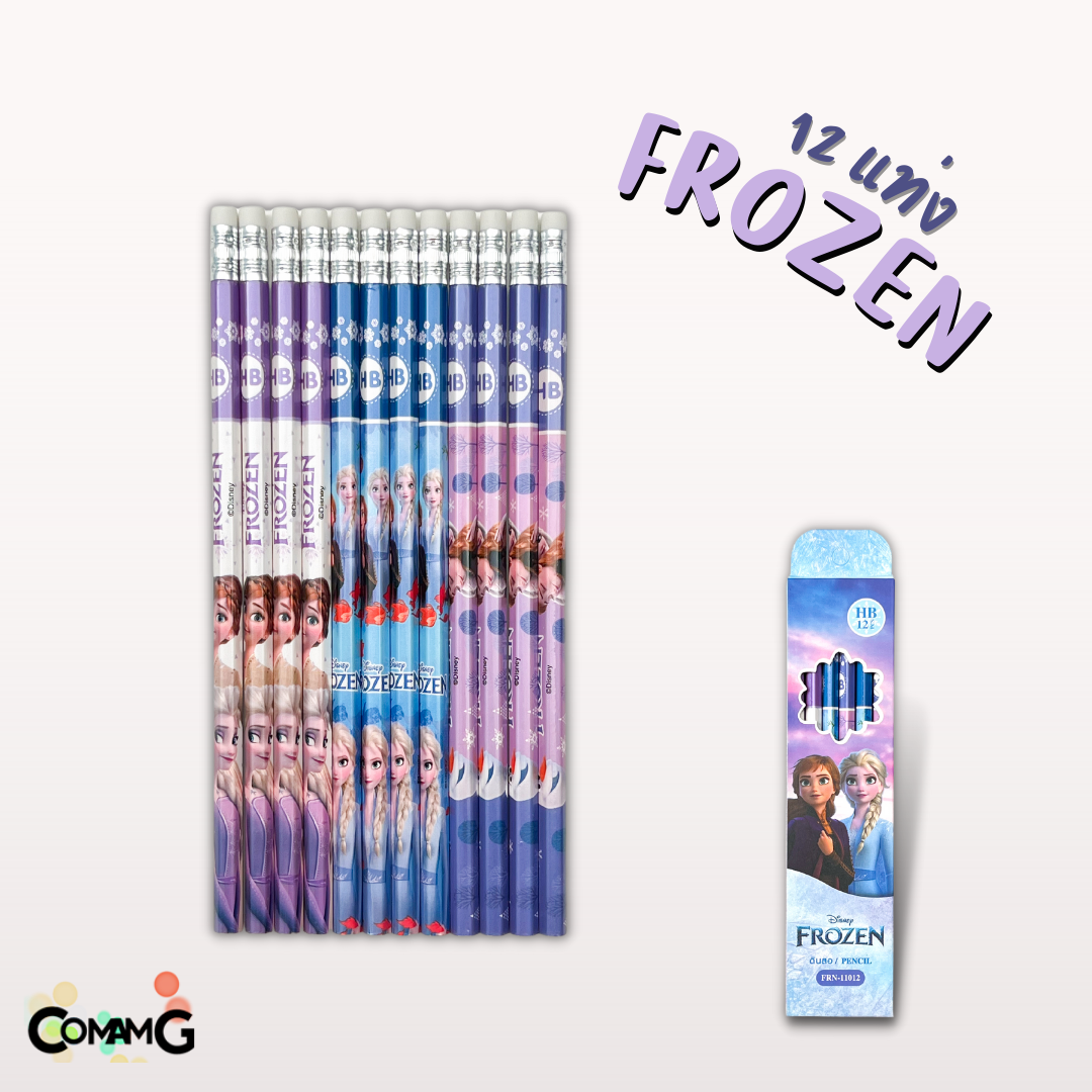 ดินสอไม้หัวยางลบ ดินสอHB กล่อง12แท่ง ลายการ์ตูนลิขสิทธิ์แท้