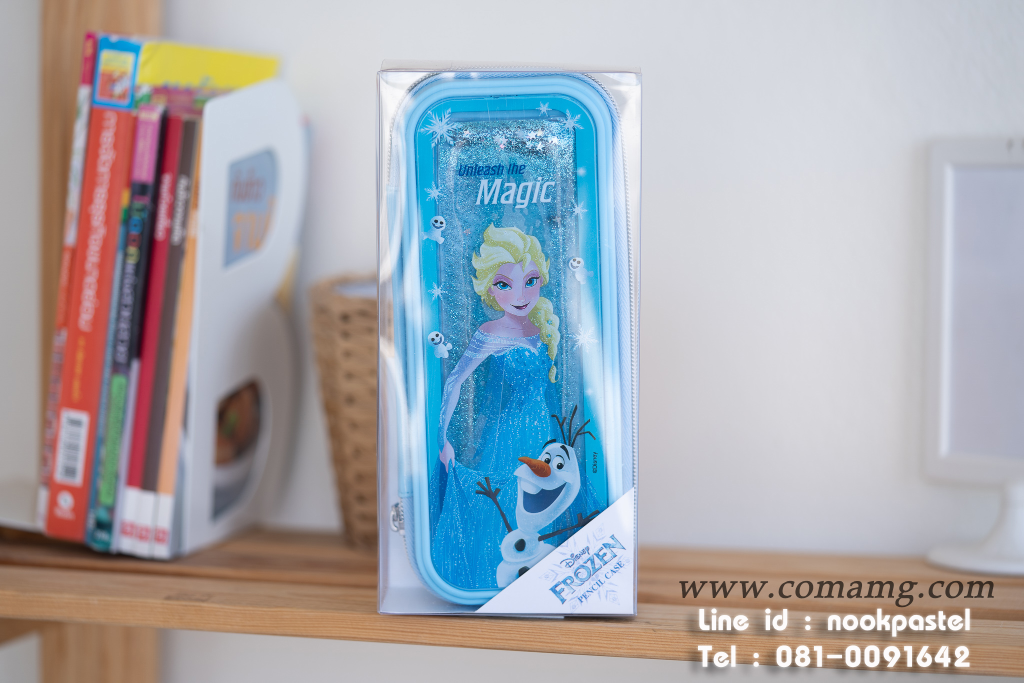 กล่องดินสอเอลซ่ากลิตเตอร์ รุ่นน้ำไหล สีฟ้า ลิขสิทธิ์แท้