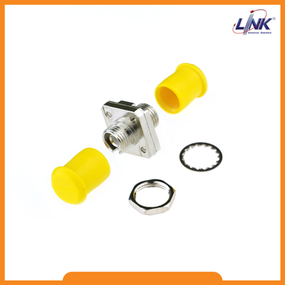UF-0088SQ FC Fiber Optic Square Adapter, Single-mode Coupling, Ceramic Sleeve, Metal Housing