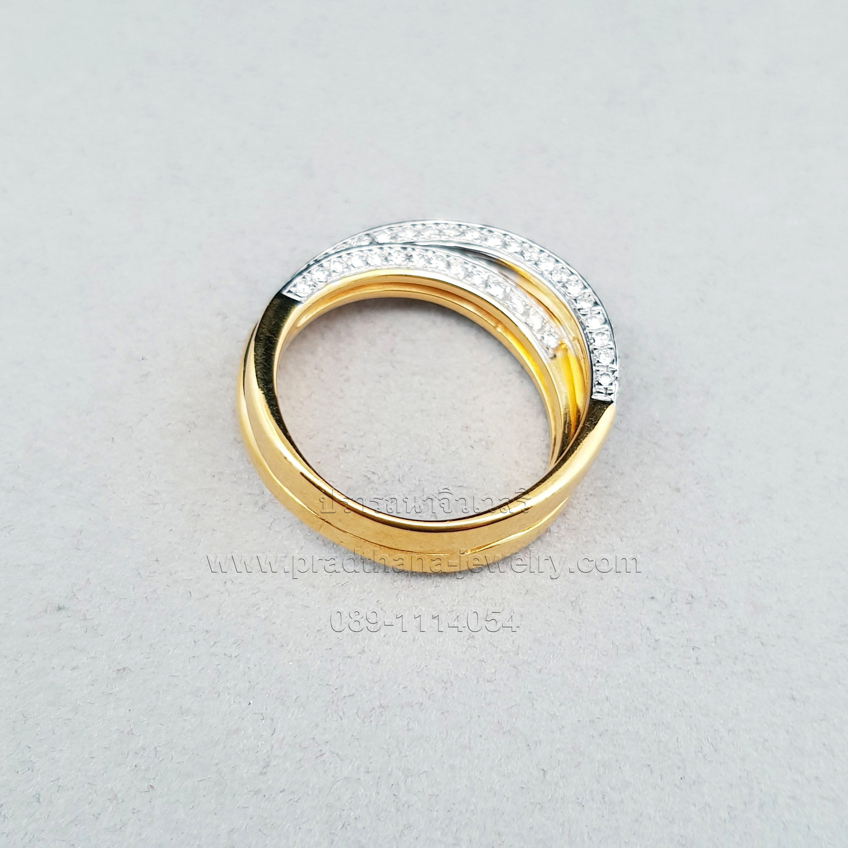 แหวนเพชรสองแถวไขว้