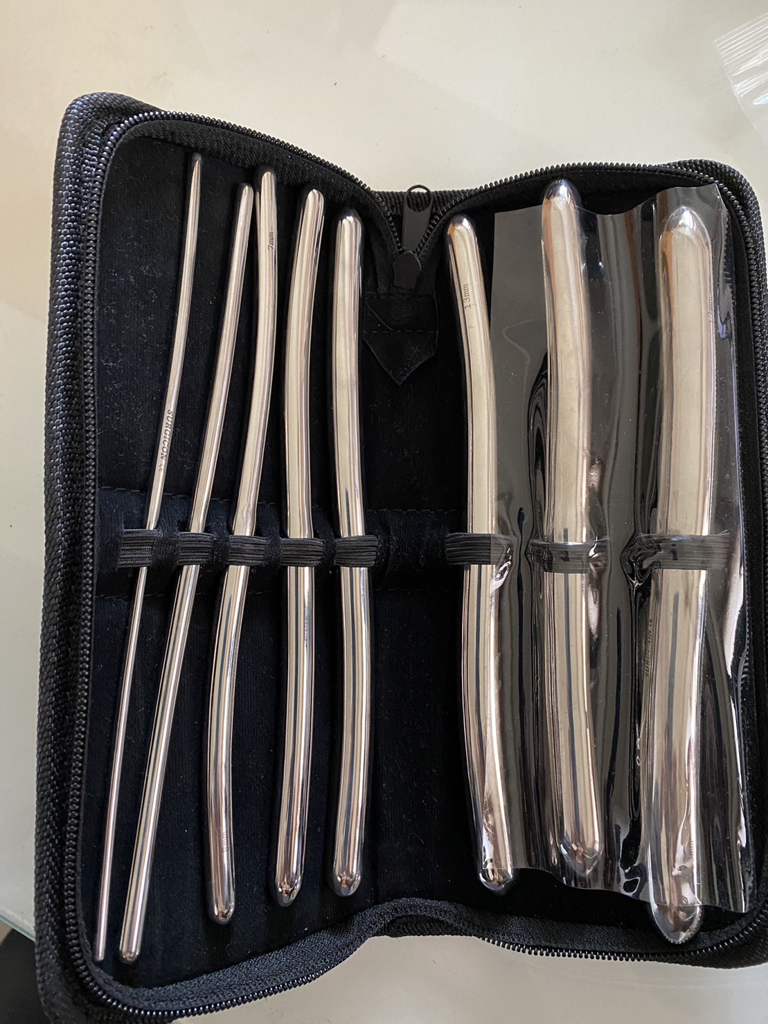 Hegar Dilators Uterine D/E set/8, in pouch (3/4 to 17/18mm dia)
