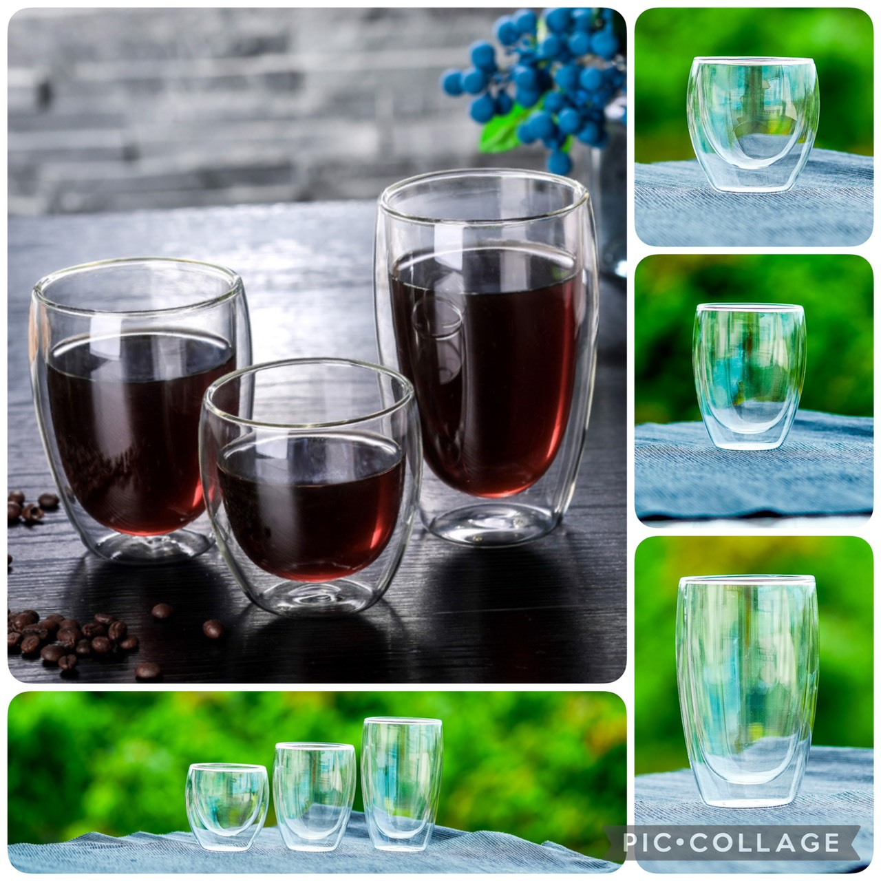 แก้ว2ชั้น แก้วกาแฟ 2ชั้น แก้วน้ำ Double Wall Glass มี3ขนาด