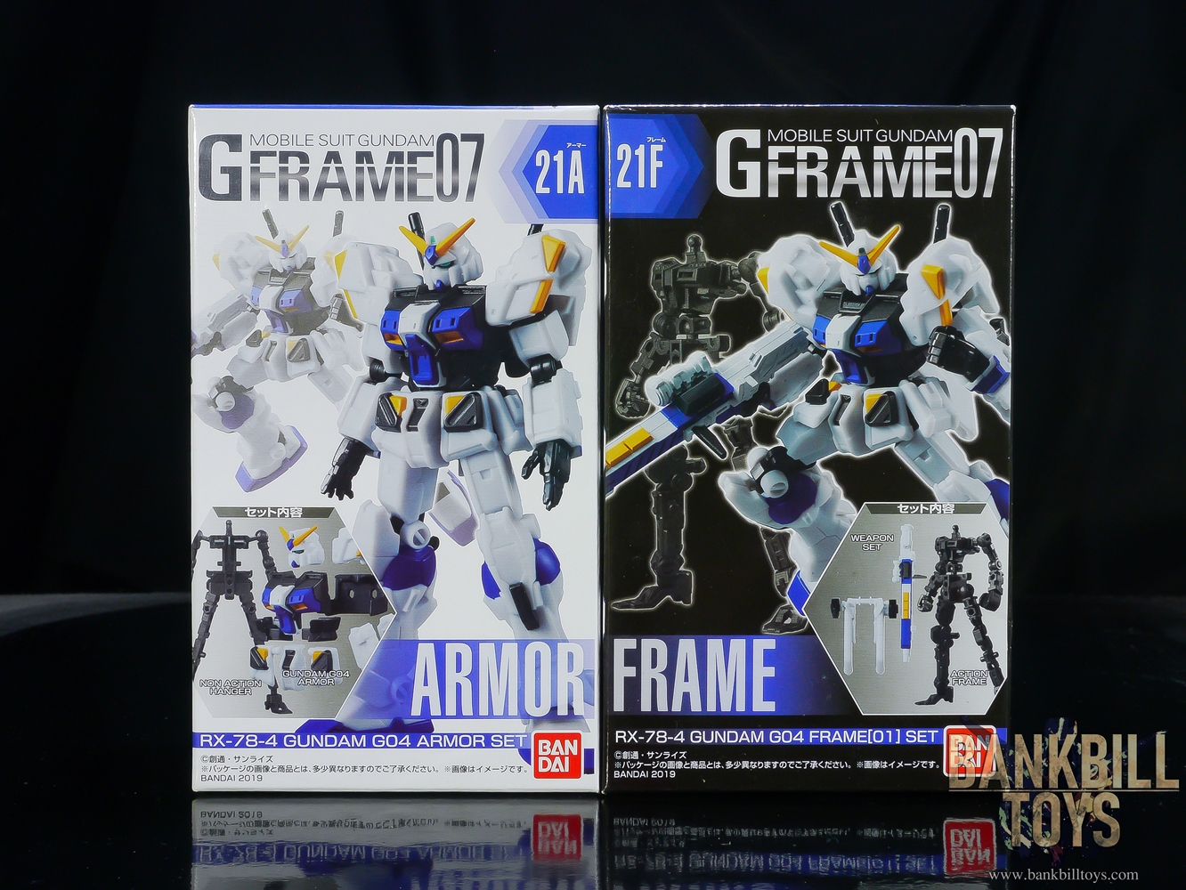 กันดั้ม Bandai Candy Toy Mobile Suit Gundam G Frame 06 No.21A RX-78-4 Gundam Unit 4 "G04" Armor Set + No.21F RX-78-4 Gundam Unit 4 "G04" Frame[01] Set (เซ็ตคู่ 2 กล่อง)