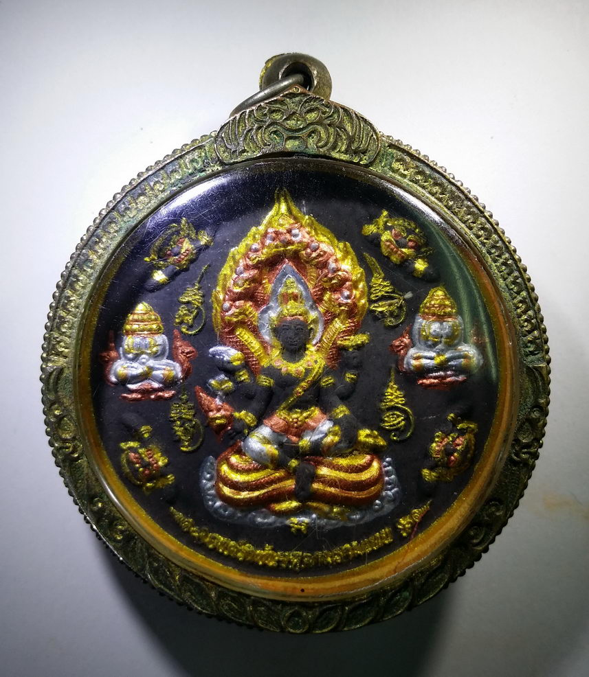 รหัสสินค้า จตุคามรามเทพ 167 พระเทวราชโพธิสัตว์จตุคามรามเทพ เนื้อว่านดำปัดทอง 3 กษัตริย์ ไม่ทราบรุ่น ศิลปะสวยมาก