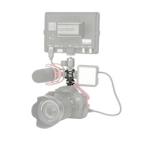 Ulanzi PT-3S Triple Cold Shoe Mount ตัวจับ 3 ทาง ต่อกับกล้อง ไม้เซลฟี่, ขาตั้ง, ขาตั้งกล้อง For Canon Nikon DSLR Camera