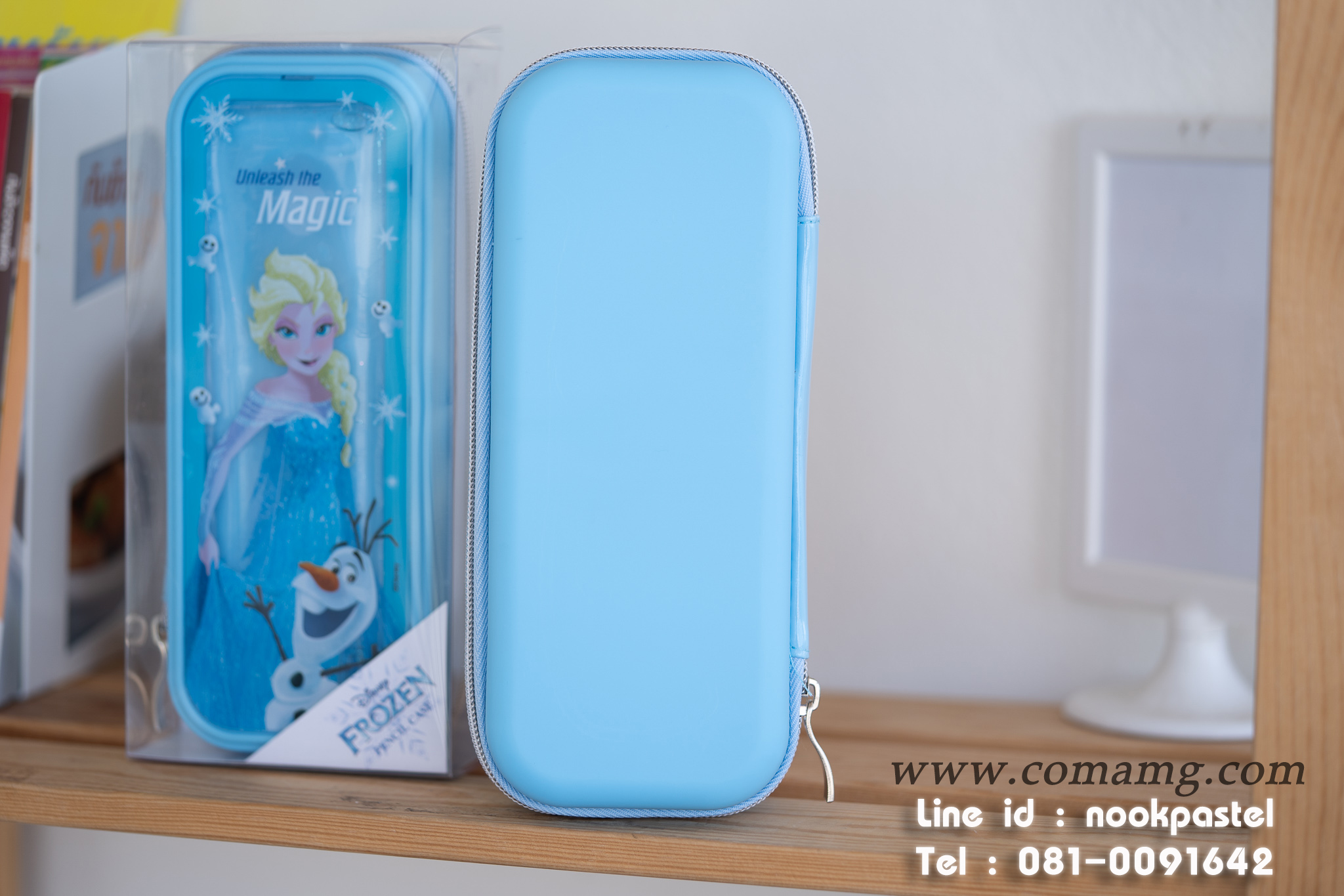 กล่องดินสอเอลซ่ากลิตเตอร์ รุ่นน้ำไหล สีฟ้า ลิขสิทธิ์แท้