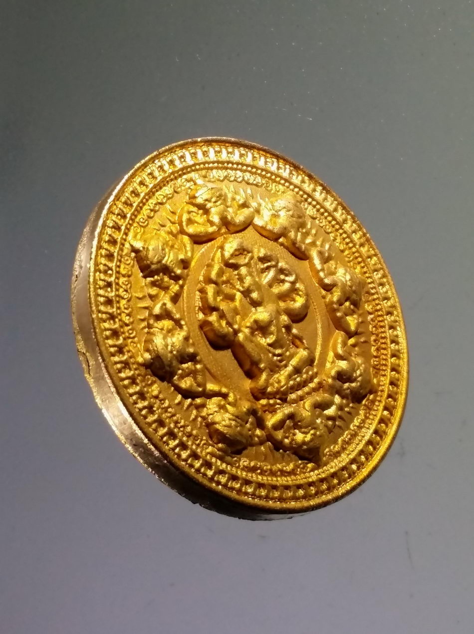 รหัสสินค้า จตุคามรามเทพ 845 พระเทวราชโพธิสัตว์จตุคามรามเทพ รุ่น โชติช่วงชัชวาล เหรียญกะไหล่ทองพ่นทราย พร้อมกล่องเดิม