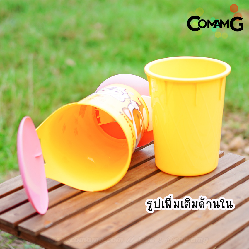 ถังขยะแบบเหยียบ มีถังซ้อนด้านใน ขนาด29*20ซม ลายการ์ตูน ลิขสิทธิ์แท้