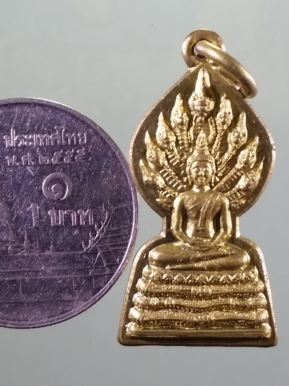 รหัสสินค้า เหรียญพระพุทธ 4184 เหรียญพระนาคปรก พระพุทธสมหวังศิริมงคลมหาลาภ วัดนาดอนใหญ่ ตำบลห้วยยาง อำเภอโขงเจียม จังหวัดอุบลราชธานี ขนาดเทียบกับเหรียญบาท