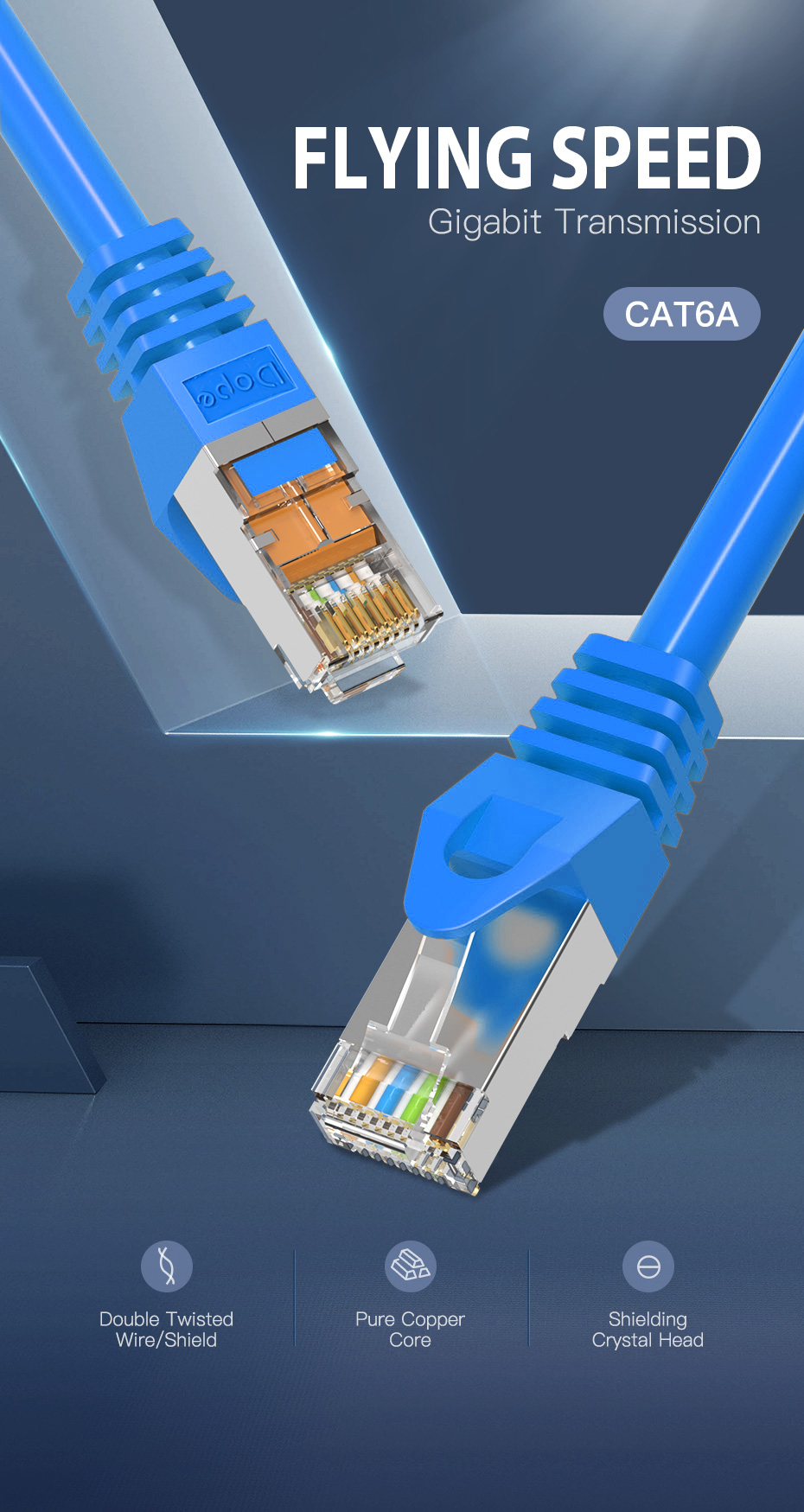 สายแลนสำเร็จรูป CAT6A S/FTP LSZH Shield