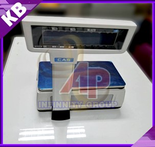 เครื่องชั่งคำนวณราคาดิจิตอลและพิมพ์สติ๊กเกอร์บาร์โค้ด พิกัด 15kg ความละเอียด 5g ตาชั่ง15กิโล ยี่ห้อ CAS รุ่น CL5200P แบบมีคอเสา