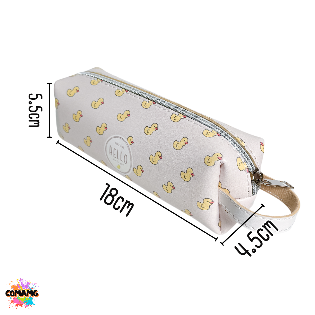 กระเป๋าดินสอ กล่องดินสอ ใส่เครื่องเขียน หนังPU อเนกประสงค์ มีหูหิ้ว พร้อมส่ง