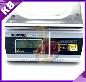 เครื่องชั่งตั้งโต๊ะ เครื่องชั่งดิจิตอล เครื่องชั่งน้ำหนัก พิกัด 30kg ค่าะเอียด 10g ยี่ห้อ SUNFORD รุ่น FC31 ผ่านการตรวจรับรองโดยสำนักงานชั่งตวงวัด กระทรวงพาณิชย์