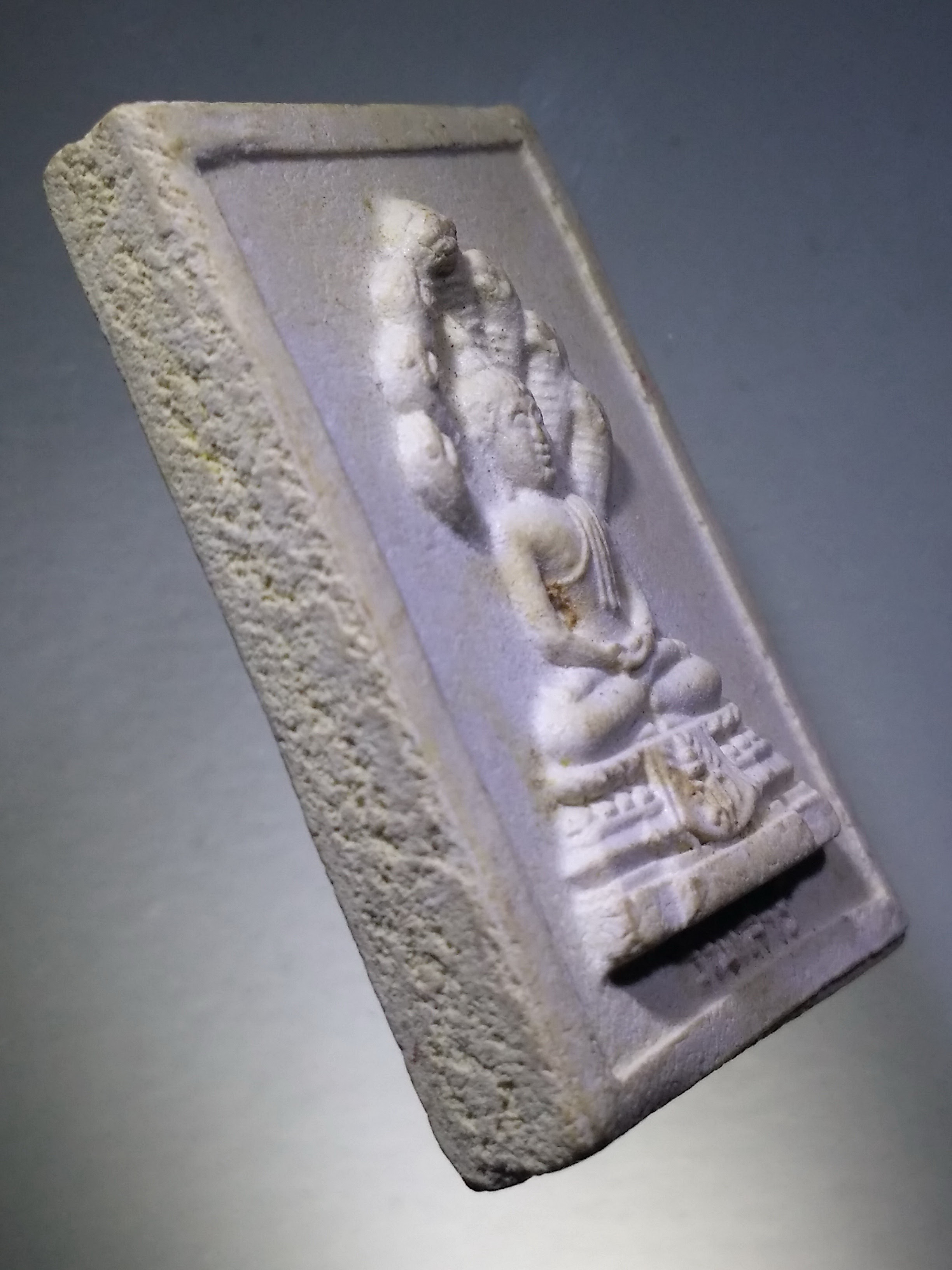 รหัสสินค้า พระไม่ทราบที่ 308 พระประจำวันเสาร์เนื้อผง หลังยันต์ ไม่ทราบที่