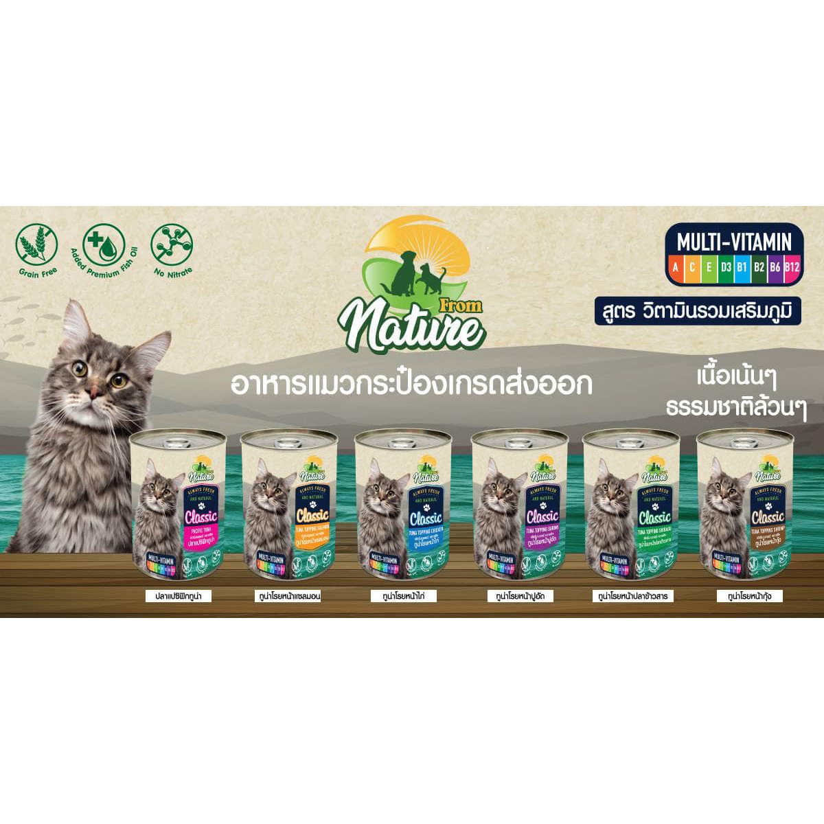 FROM NATURE อาหารกระป๋องเนื้อเยลลี่ สำหรับแมวทุกวัย ขนาด 400g