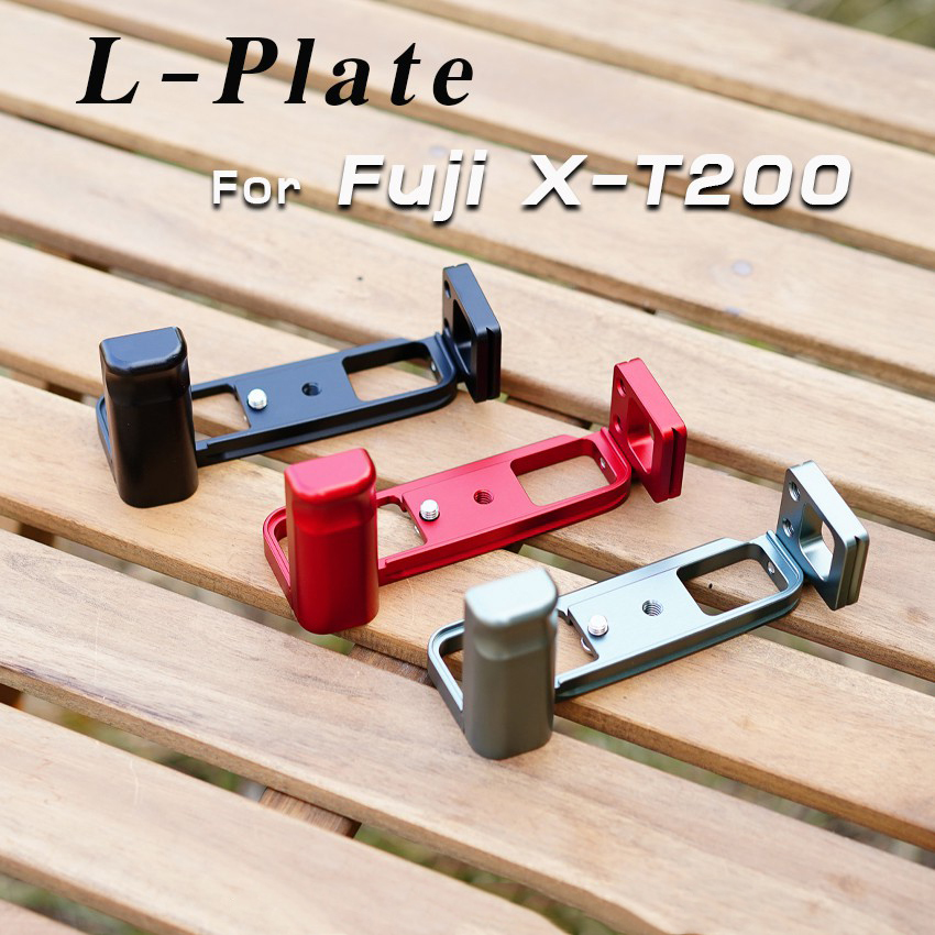 L-Plate Fuji XT200 กริปมือ X-T200 สีดำ-แดง-เทา