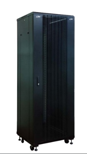 Link 19” Curve Wave Rack 42U, (80 x 100 x 207 cm.) Black