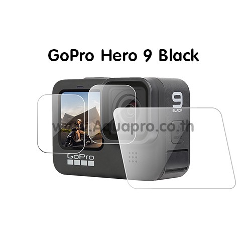 GoPro 11 /10 / 9 - 3 in 1 Protector Flim ฟิล์มกระจกนิรภัย กันรอยจอหลัง 3 in 1 LCD + เลนส์ + จอหน้า