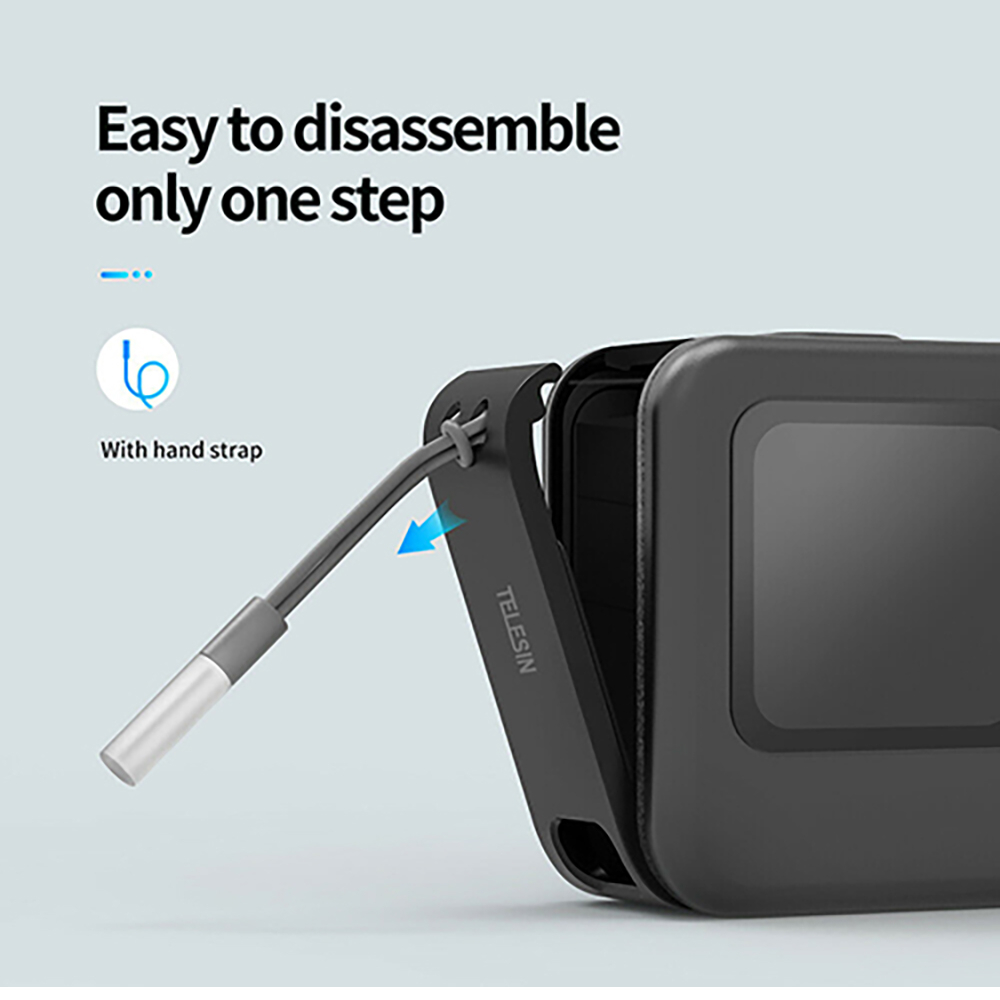GoPro 11 / 10 / 9 Telesin Plastic Side Open Door With Rechargeable Port ฝาปิดข้างพลาสติก ชาร์จแบตได้