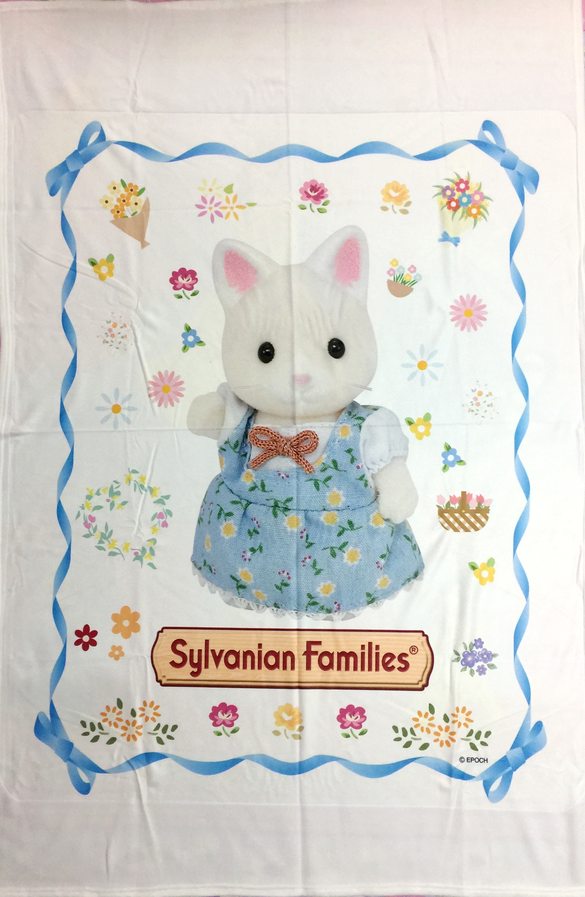 ผ้าห่มลายสาวน้อยแมวซิลค์ (Silk Cat Sister) ขนาด 62 x 40 นิ้ว ซิลวาเนียนแท้ Sylvanian Families