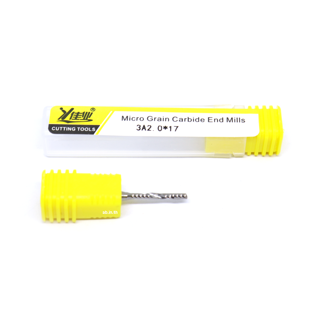ดอกกัด End Mills CNC 2.0 mm ไม้ พลาสวูด อคิลิค ขนาด 3A 2.0 * 17