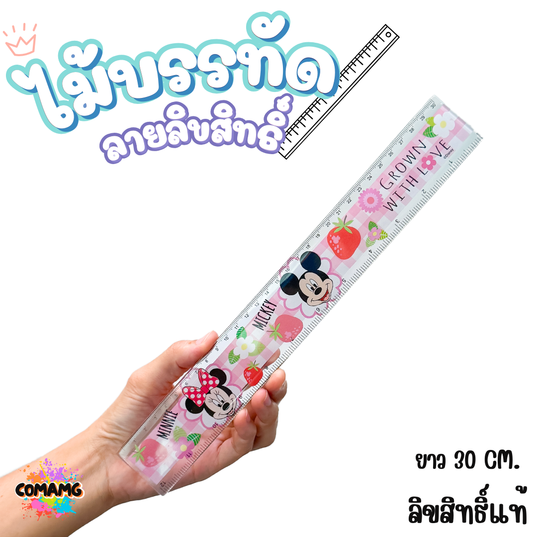 ไม้บรรทัดพลาสติก ไม้บรรทัดยาว แบบบาง แบบหนา ขนาด30ซม. ลายการ์ตูน ลิขสิทธิ์แท้100% พร้อมส่ง