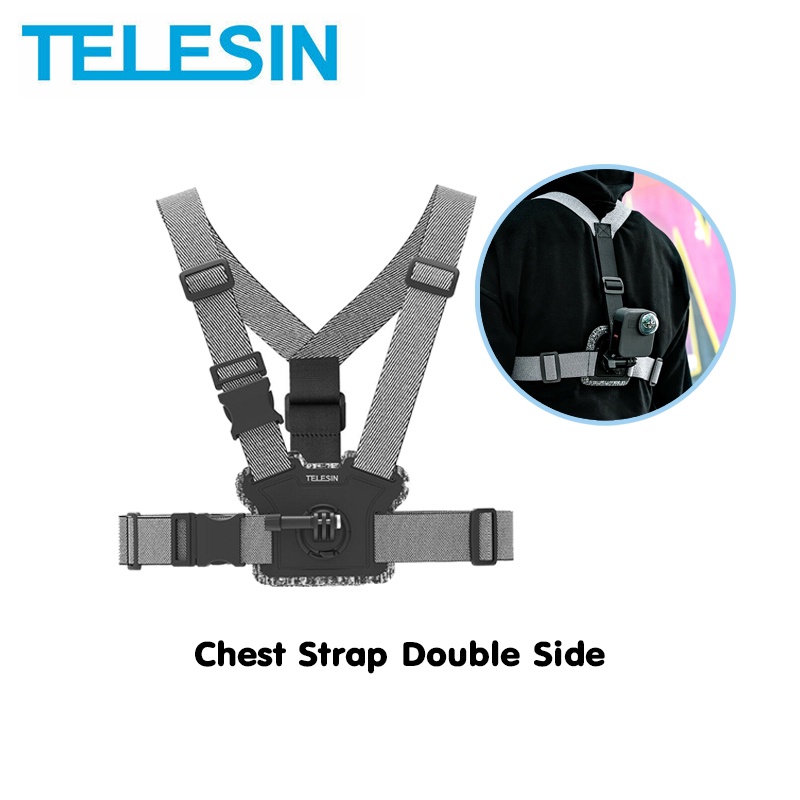 (รุ่นใหม่) Telesin สายรัดหน้าอก Chest Strap Flexible Double Side Elasticity for GoPro / SJCAM / Xiaomi / Insta360