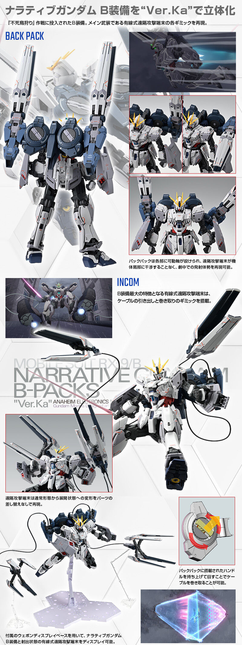 กันดั้ม Bandai Spirits Gunpla Premium Bandai Hobby Online Shop Limited MG 1/100 B-Packs Expansion Set For Narrative Gundam C-Packs "Ver.Ka"