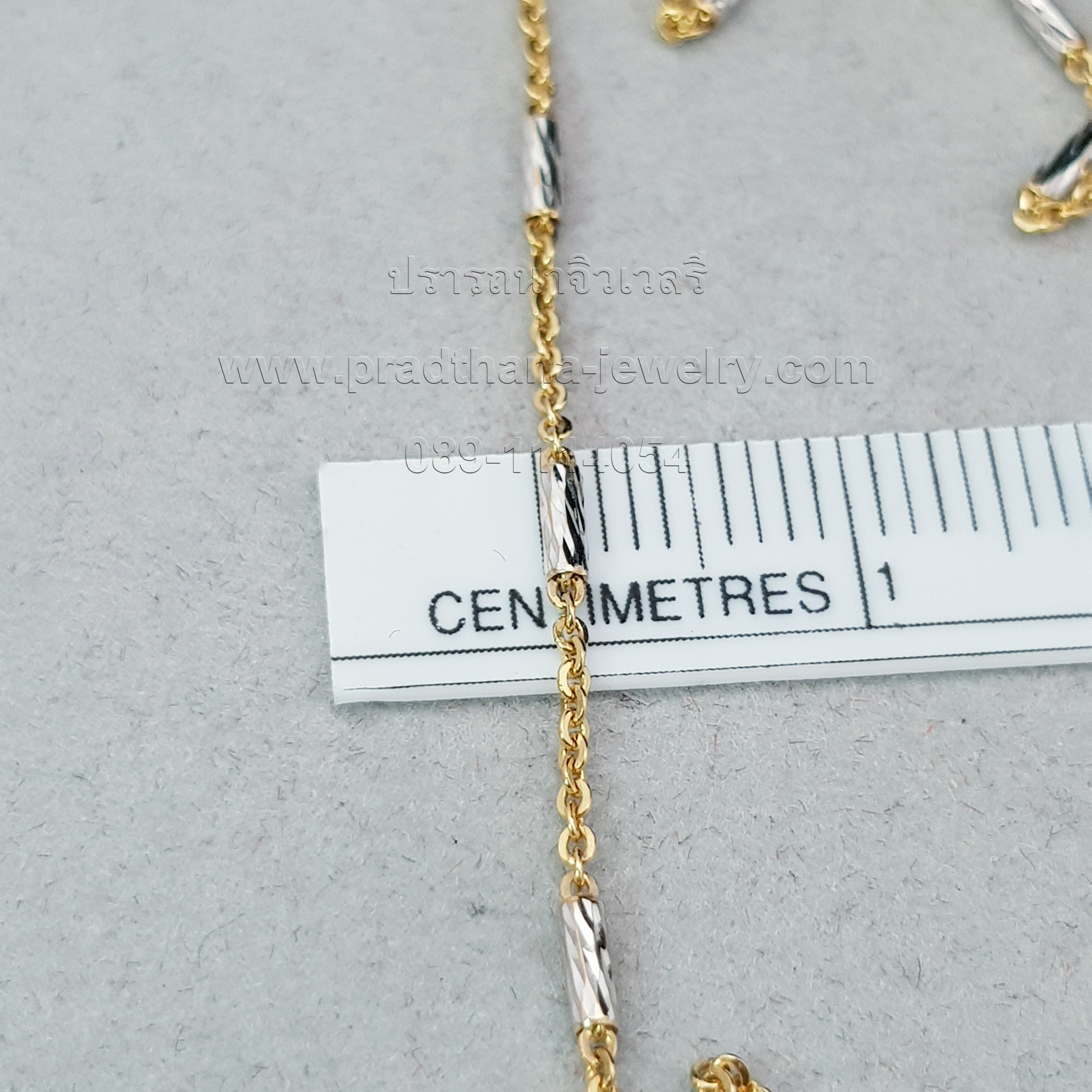 สร้อยคอโซ่ทองสลับแท่งทองขาว **ขายแล้ว**