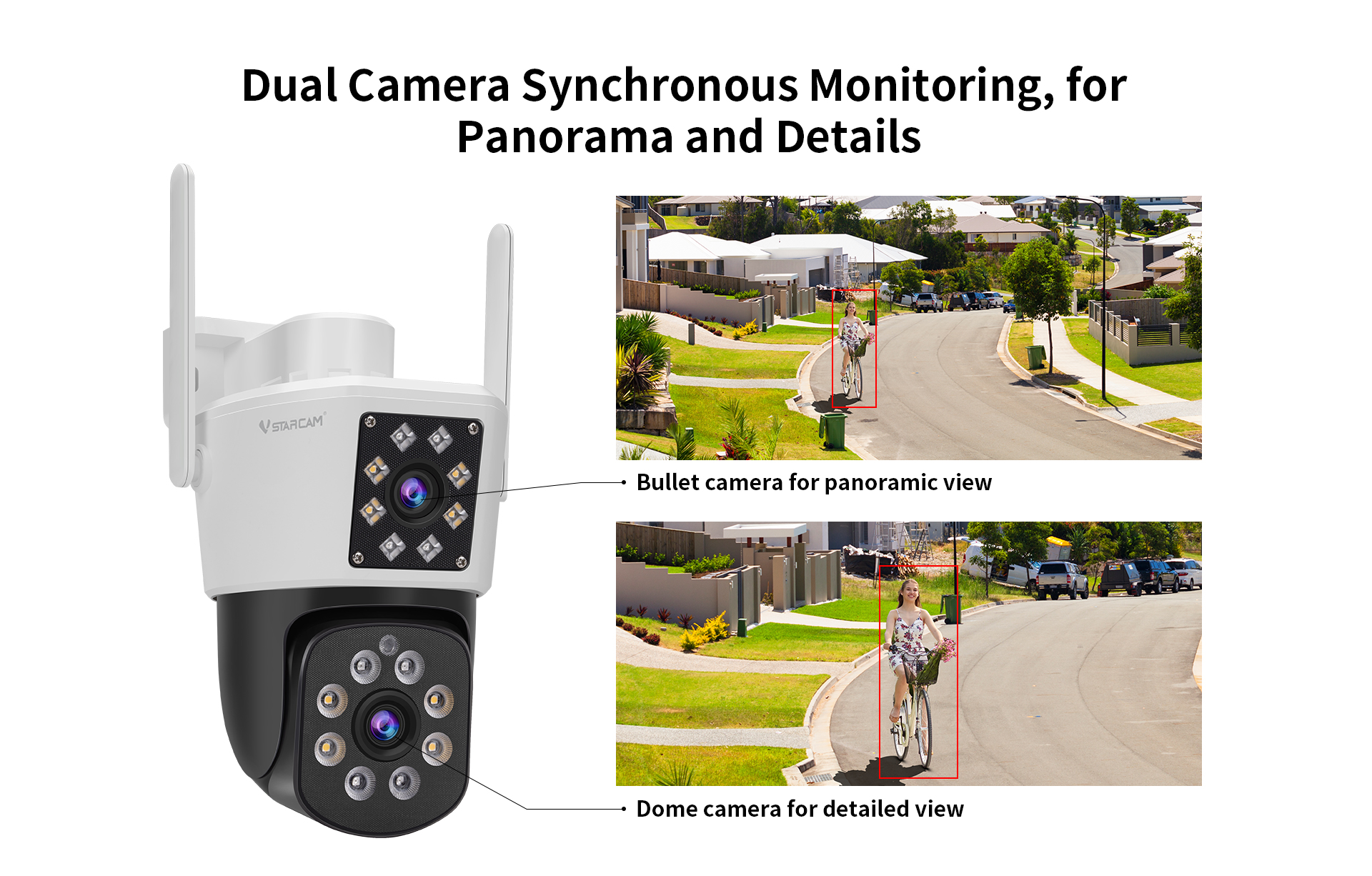 กล้องวงจรปิด Vstarcam CS662DR Dual-lens ภายนอก