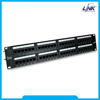 CAT 5E PATCH PANEL 48 Port (2U) w/Support