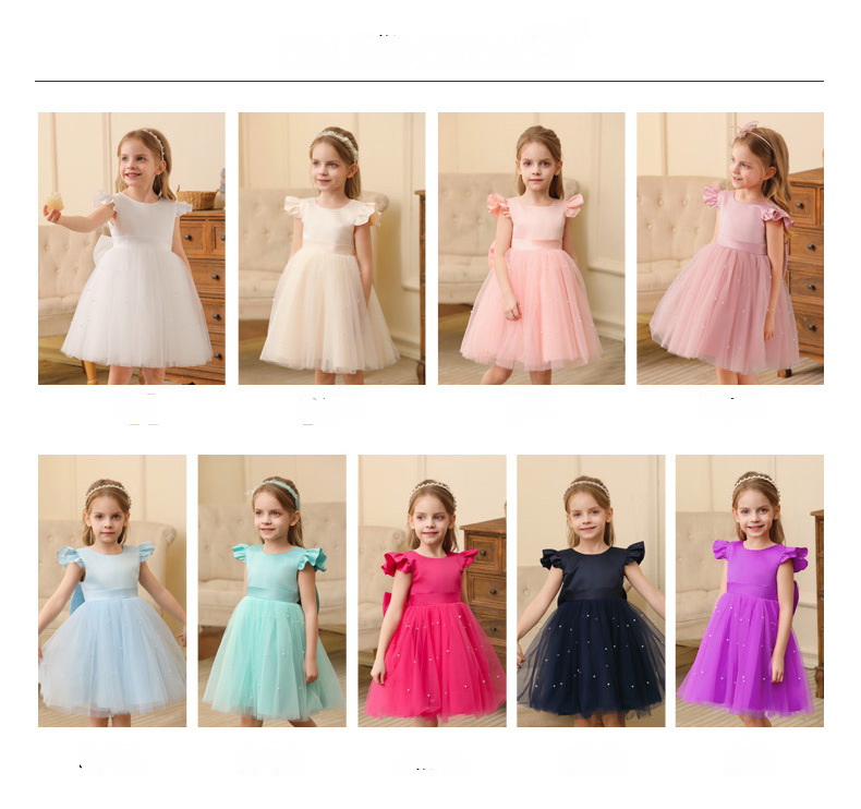 Gd4340- พร้อมส่งจากไทย ชุดออกงานเด็กหญิงสีดำ แขนระบายสุดน่ารัก โบว์ใหญ่สวยๆ แยกจากชุดได้ ตกแต่งมุกที่กระโปรง ตัวเสื้อเงาดุจผ้าไหม ชุดราตรีเด็กทรงสั้น