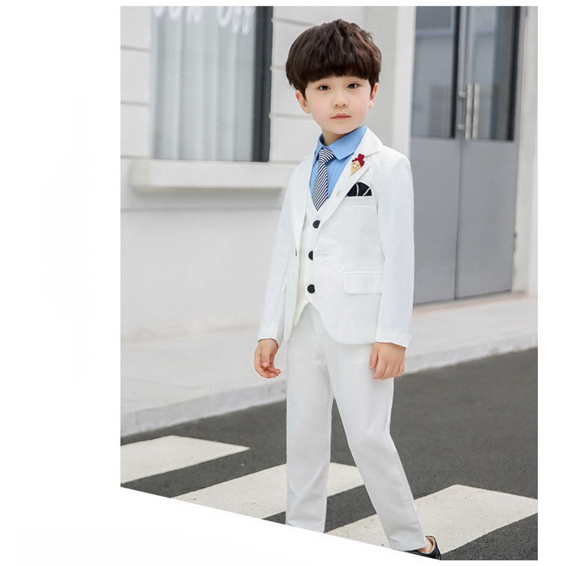 Bset0114- ชุดออกงานเด็กชายเซท ชุดสูทเด็กชายมีเสื้อสูท+เสื้อกั๊ก+กางเกง+ไทท์+โบว์แดง เนื้อผ้าสวยเซท 5 ชิ้น ตามที่เลือก (เสื้อเชิ้ตแยกขาย) ขนาดชุด +ดูเพิ่ม ในรายละเอียด