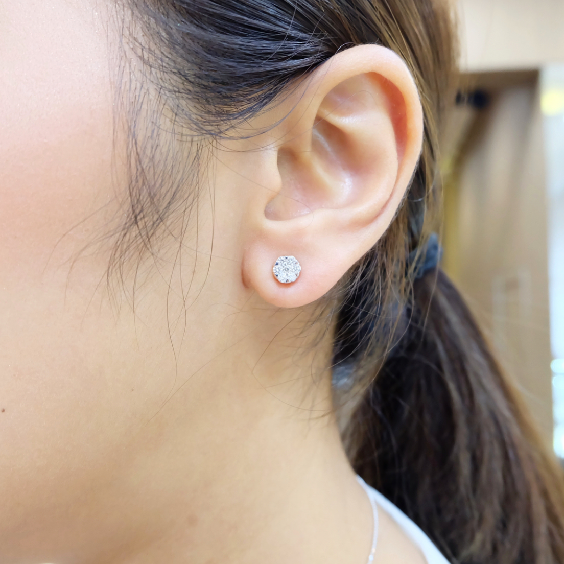 ต่างหูเพชรกระจุก 5mm