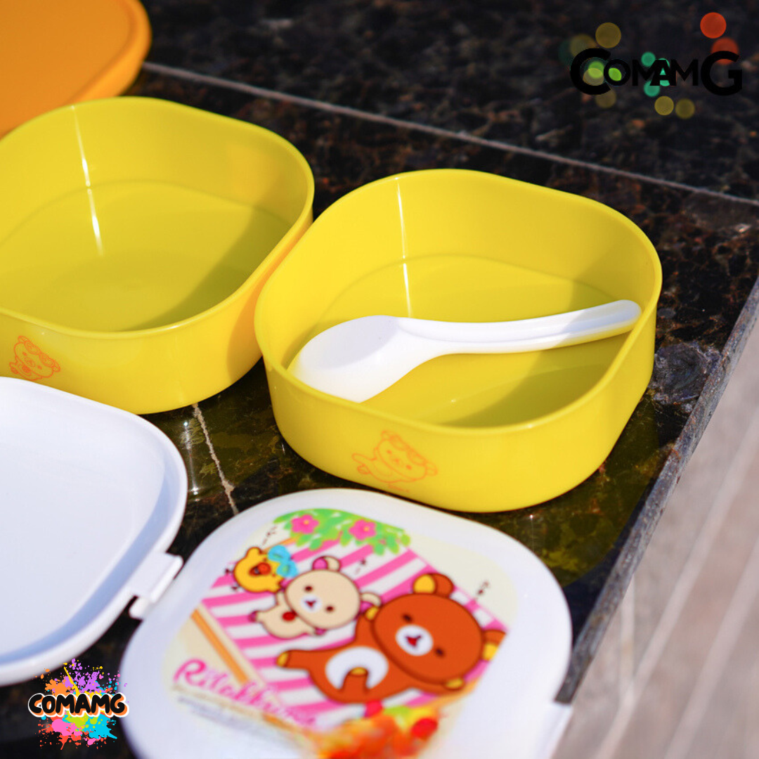 ปิ่นโต2ชั้น ลายการ์ตูน กล่องข้าว กล่องอาหาร2ชั้น