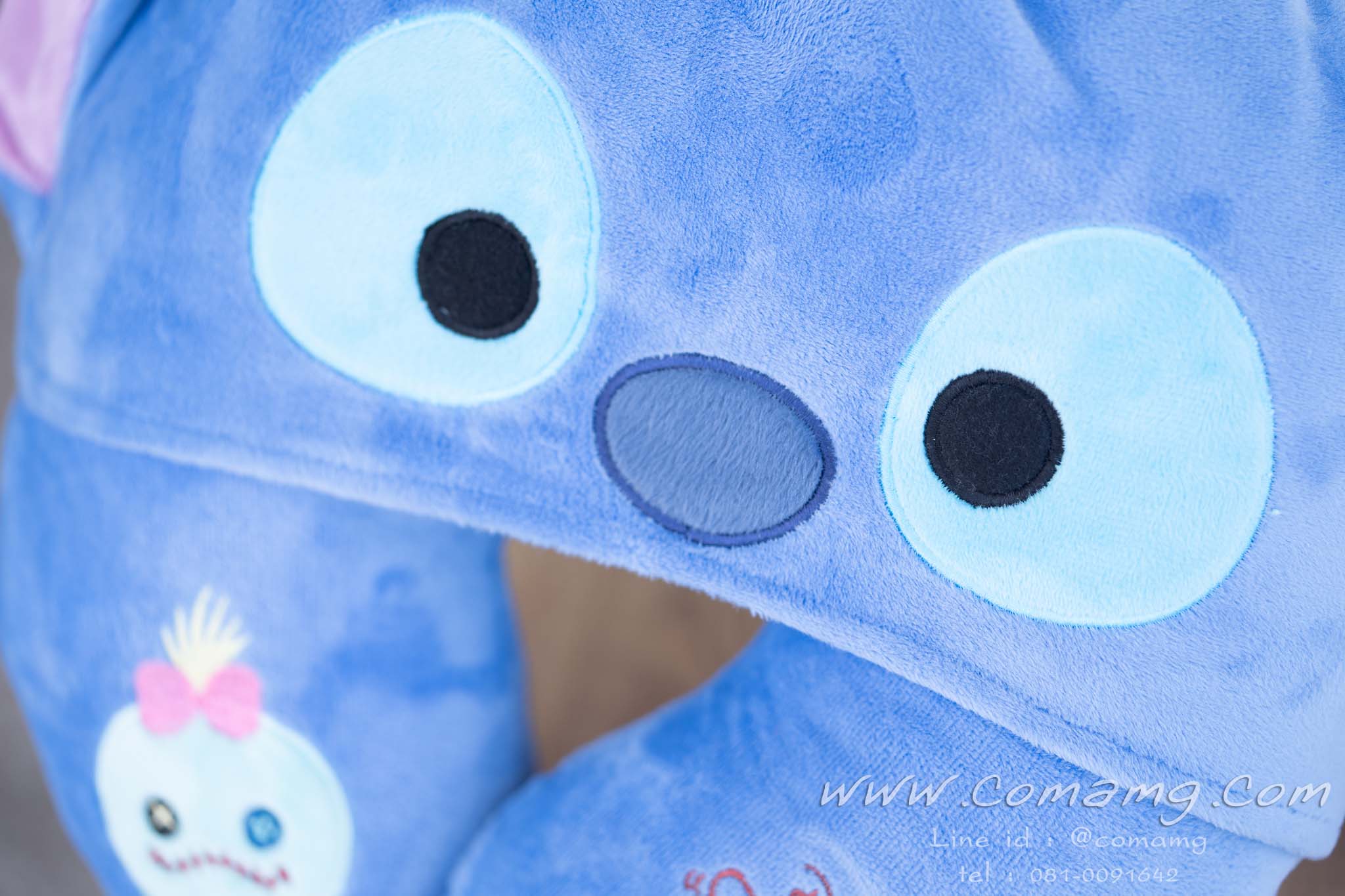 หมอนรองคอมีหมวก สติทซ์ แองเจิ้ล สครัมพ์ ( Stitch & Angel & Scramp)