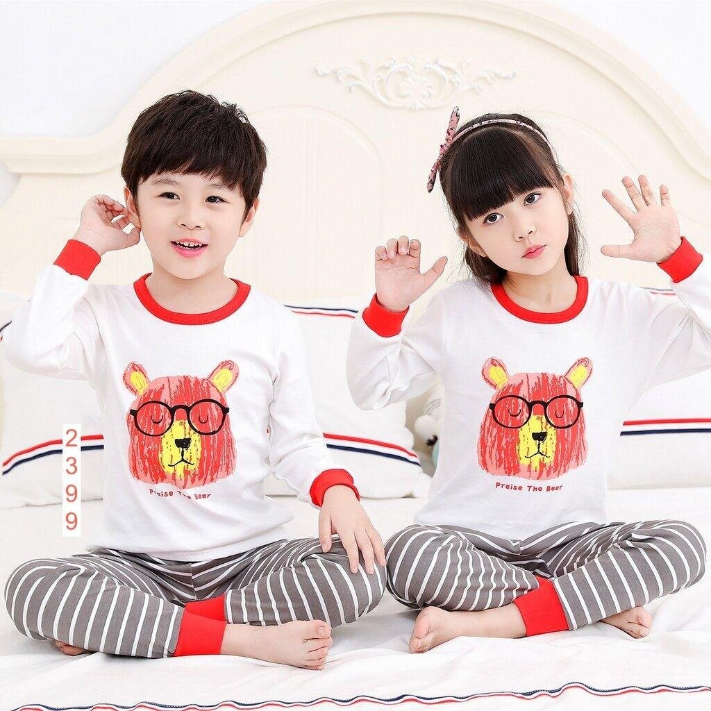 PB-2 ชุดนอนเด็กแขนยาวขายาว พร้อมส่ง 3-12 ขวบ