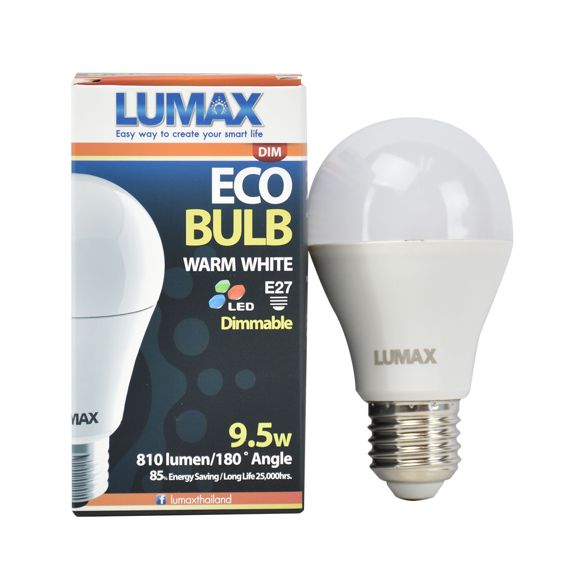 LUMAX หลอด LED #ECOBULB-810LM/830/9.5W DIM