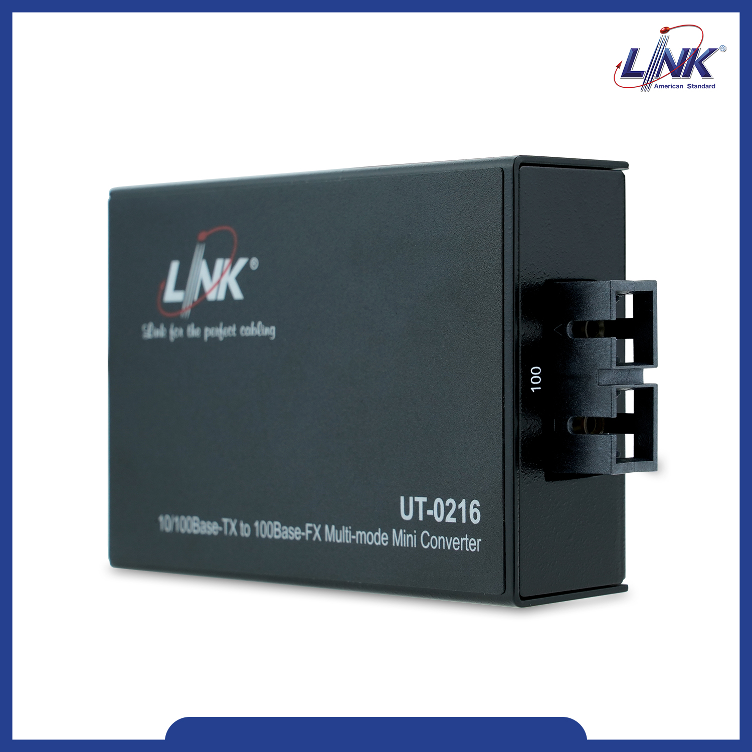 UT-0216 MINI Fiber Optic Media Converter RJ45/SC (MM.) 10/100 Mbps, Distance 2 km. (Indoor Only)