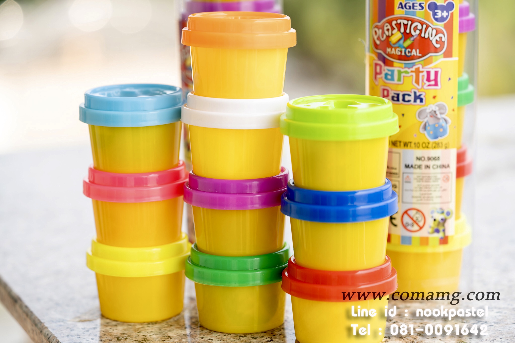 แป้งโดว์ แป้งเปล่า เสริมพัฒนาการ(ชุดแถว10กระปุก)